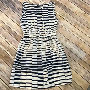 Blue and Cream Patterned Midi